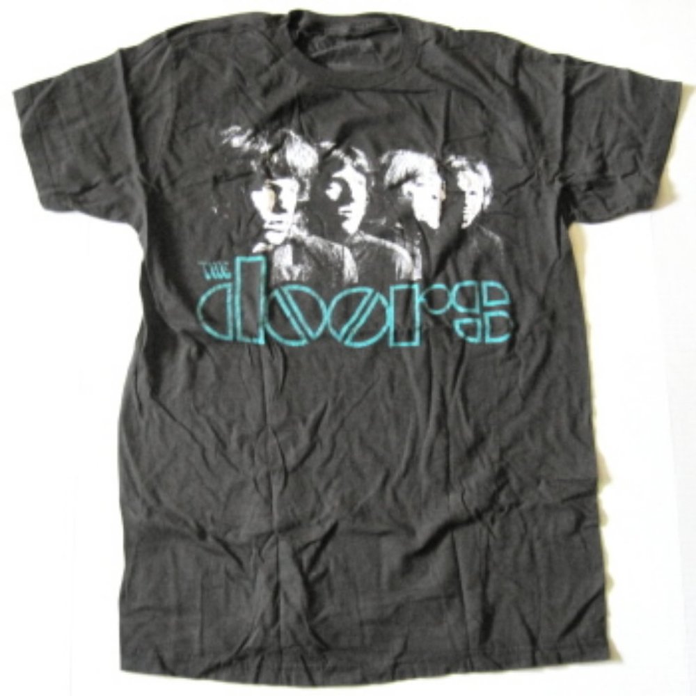 The Doors Band Distress Teal Logo T-shirt (M)